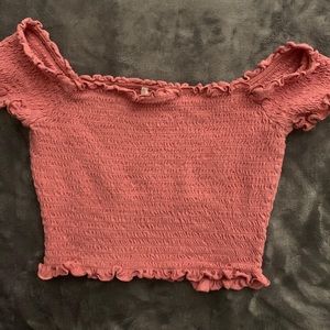 Pink Lettuce Frilled Crop Top